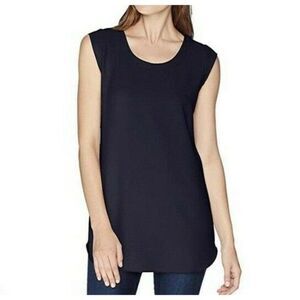 Daily Rituals Womens Black Sleeveless Round Neck Casual Blouse Top Size Small